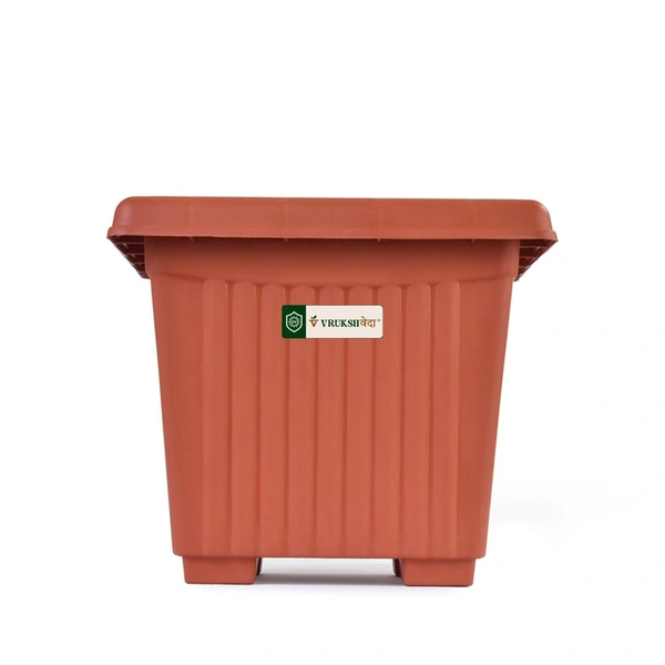 Vrukshveda 12 Inch Green Garden UV Square Planter - Only Planter
