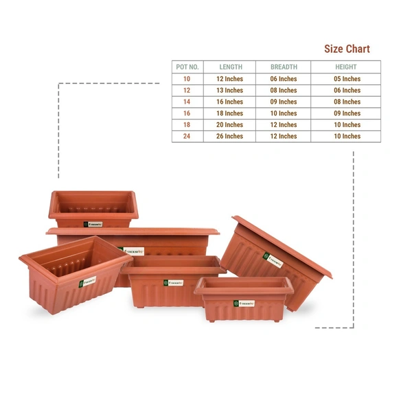 Vrukshveda 12 Inch Green Garden UV Square Planter - Only Planter