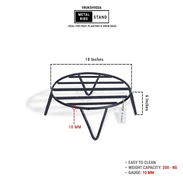 Vrukshveda Jumbo Planter & Grow Bag Stand - 18x6