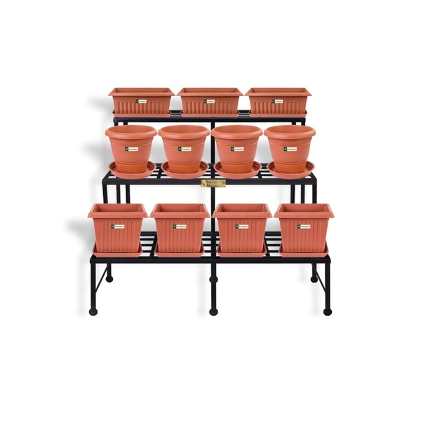 Vrukshveda III Tier Metal Stand - 4 Feet - 