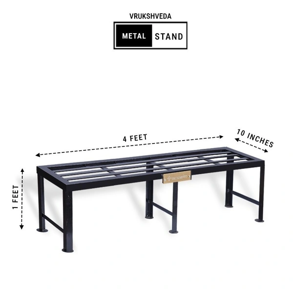 Vrukshveda 4 ft - Tall Bench Stand - MS, Black