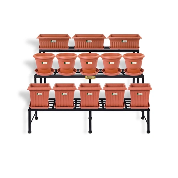Vrukshveda III Tier Metal Stand - 5 Feet - 