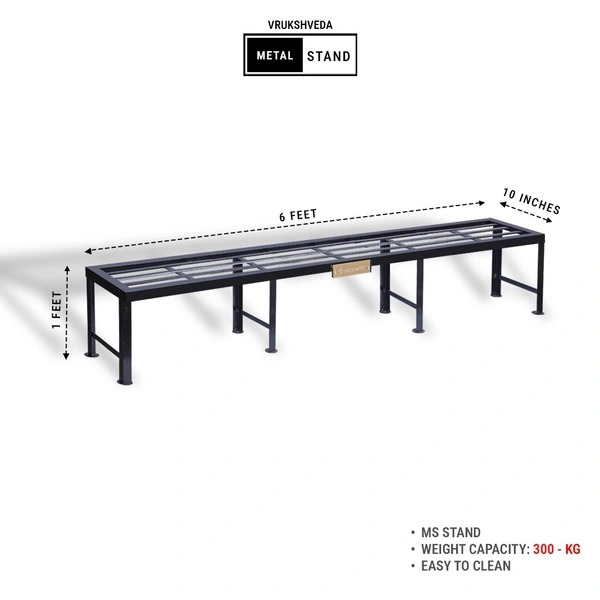 Vrukshveda 6 ft - Tall Bench Stand - MS, Black