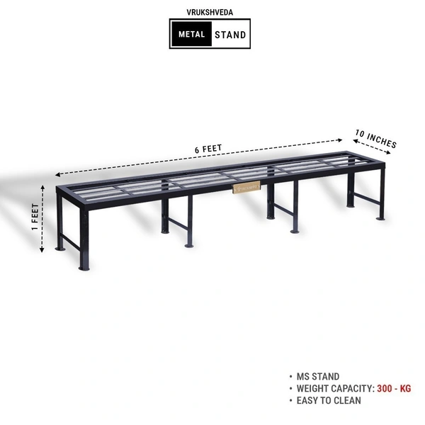 Vrukshveda 6 ft - Tall Bench Stand - Powder Coated, Black