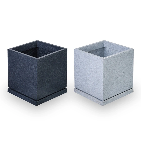 Vrukshveda Cubo Outdoor Planter - 17 Inch, White