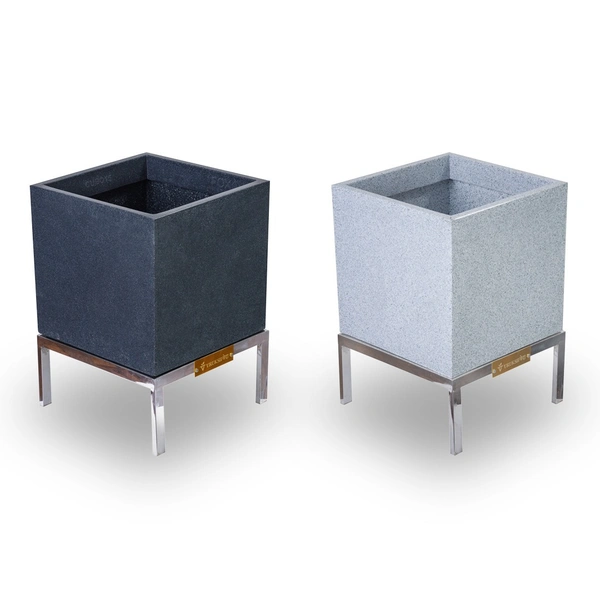 Vrukshveda Cubo Outdoor Planter - 17 Inch, White