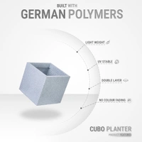 Vrukshveda Cubo Outdoor Planter - 24 Inch, Grey