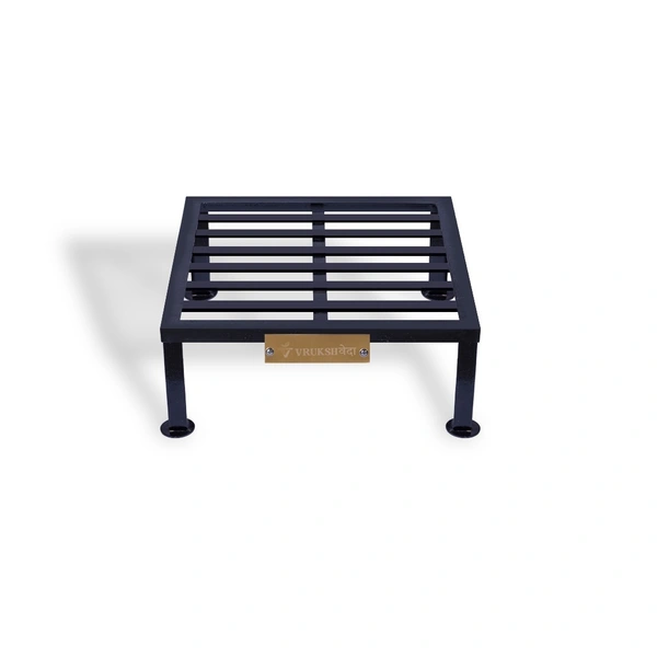 Vrukshveda 1 ft - Square Stand [Rust Free] - POWDER COATED, Black