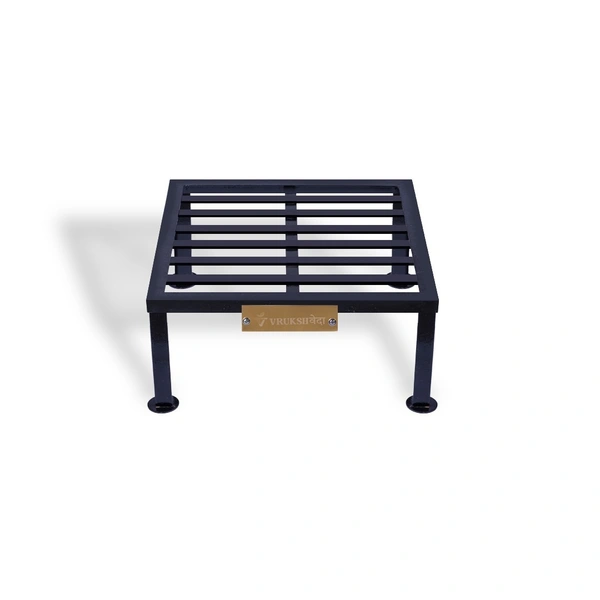 Vrukshveda 1 ft - Square Tall Stand [Rust Free] - Powder Coated, Black
