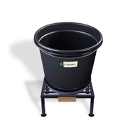 Vrukshveda 1 ft - Square Tall Stand [Rust Free] - Powder Coated, Black