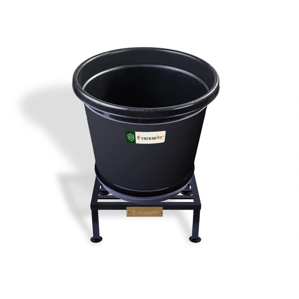 Vrukshveda 1 ft - Square Stand [Rust Free] - POWDER COATED, Black