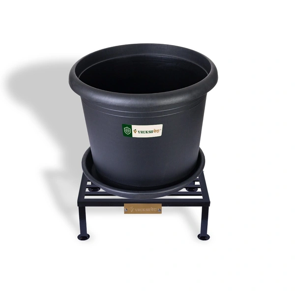 Vrukshveda 15 inch - Square Stand [Rust Free] - Black