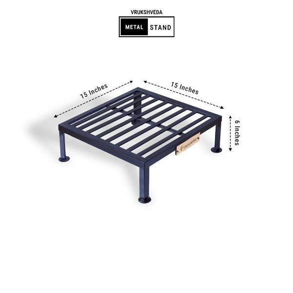 Vrukshveda 18 inch - Square Stand [Rust Free] - Black
