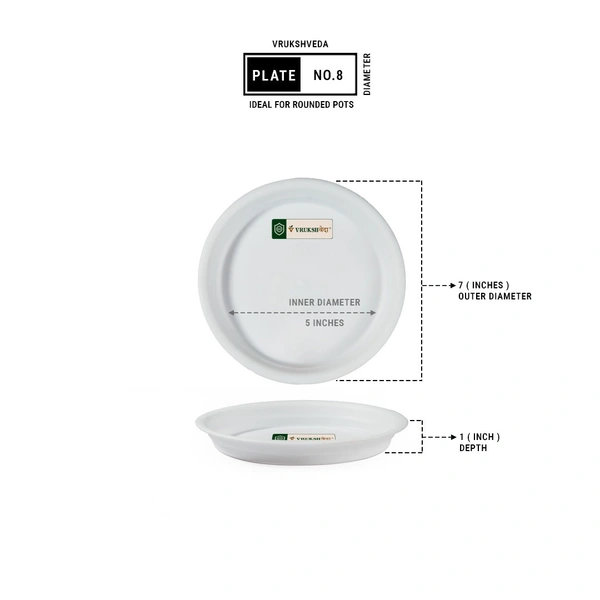 Vrukshveda UV White Bottom Tray - No.8