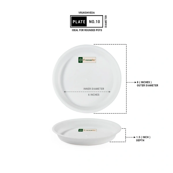 Vrukshveda UV White Bottom Tray - No.10