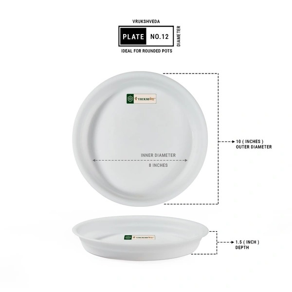 Vrukshveda UV White Bottom Tray - No.12