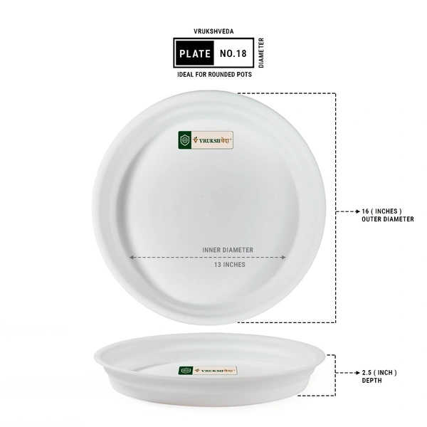 Vrukshveda UV White Bottom Tray - No.20