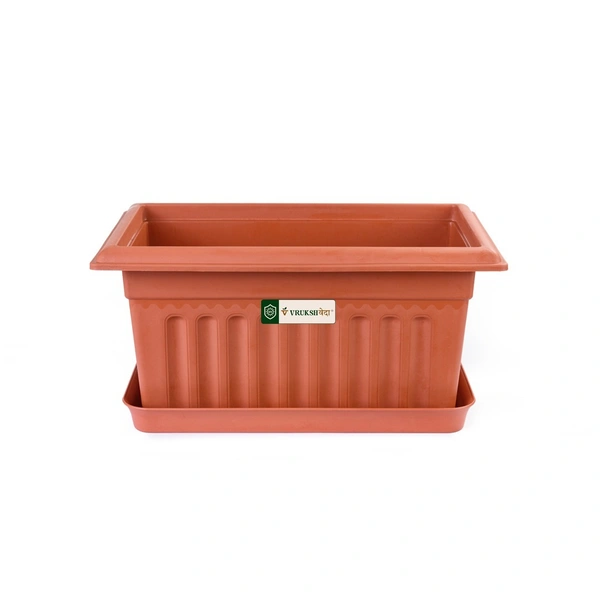 Vrukshveda 18 Inch Garden King UV Rectangle Planter - Planter + Bottom