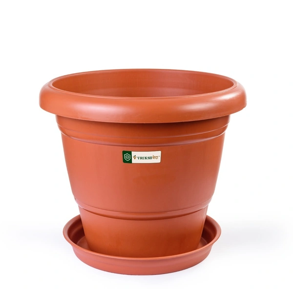 Vrukshveda 20 Inch Round Pot - Planter + Bottom