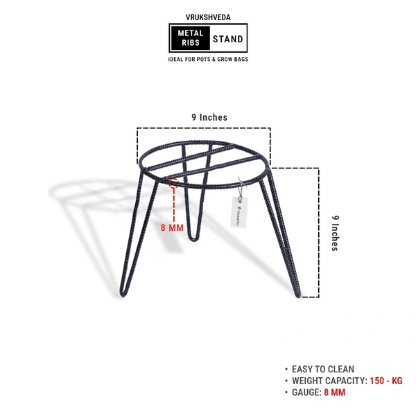 Vrukshveda Ribs Planter Stand - 8mm - 9x9