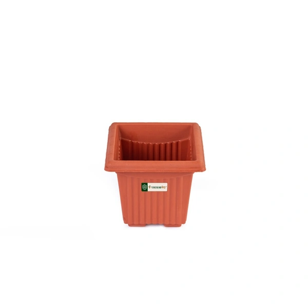 Vrukshveda 8 Inch Green Garden UV Square Planter - Only Planter