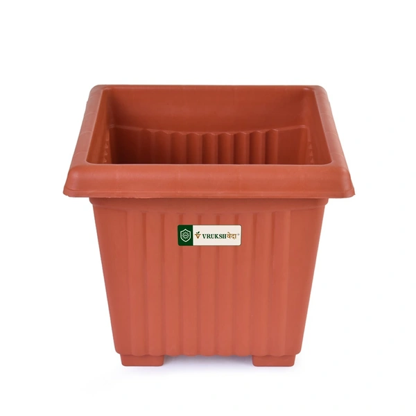 Vrukshveda 12 Inch Green Garden UV Square Planter - Only Planter