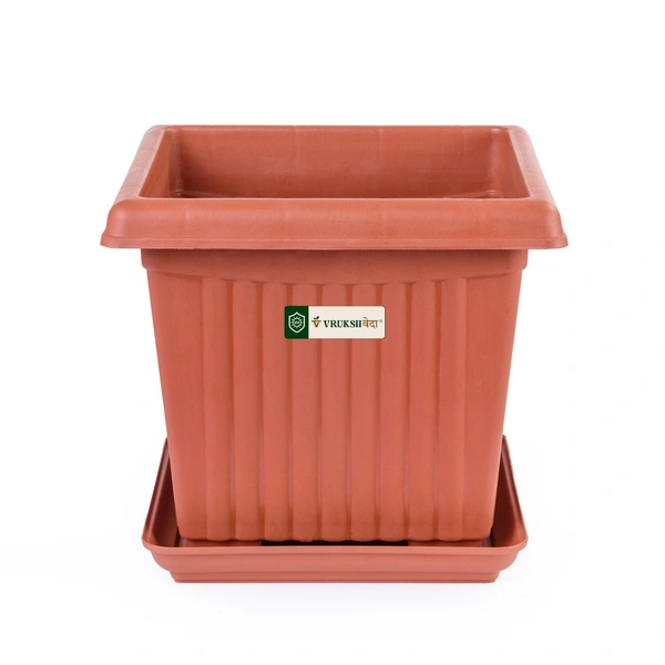 Vrukshveda 12 Inch Green Garden UV Square Planter - Only Planter