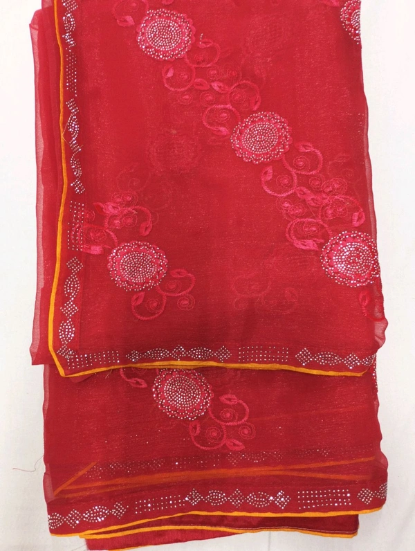 Simmar Chiffon With Embroidery And Swarovski In 5 Color Matching