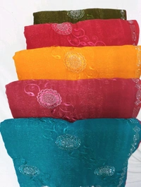 Simmar Chiffon With Embroidery And Swarovski In 5 Color Matching
