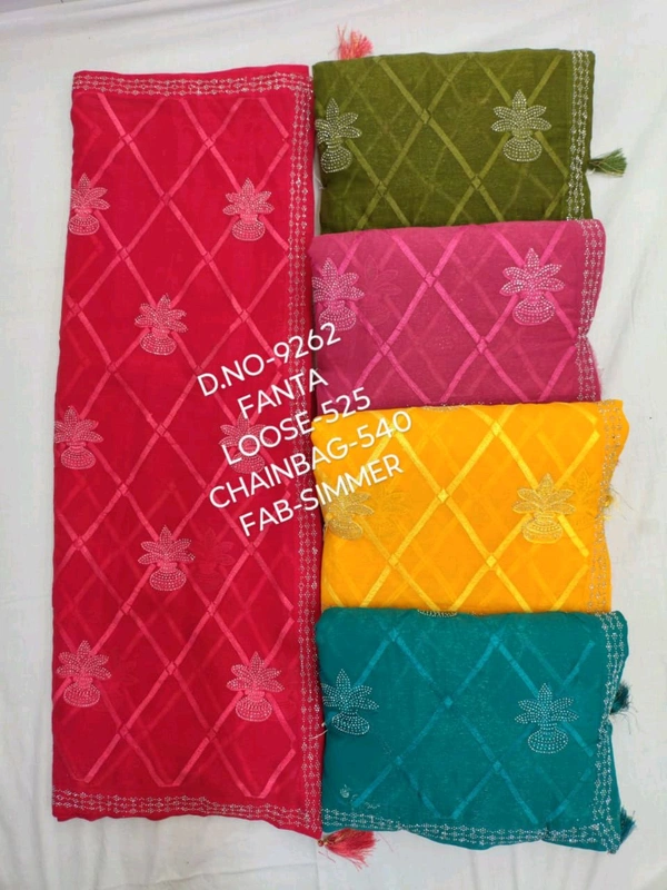 Nupur  Fancy Party Wear Saree  - 6.00 Mtr, Red