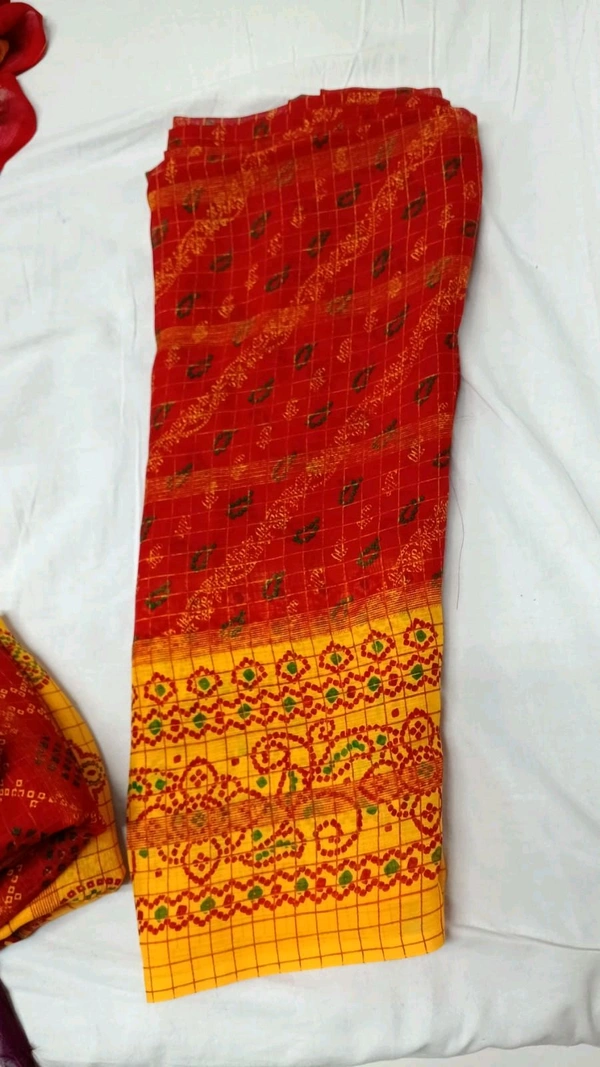Sakambari Sarees Print Chunri Sarees On Sharmili - Red
