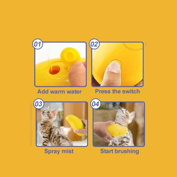 Steamy 3 in 1 Pet Hair Brush