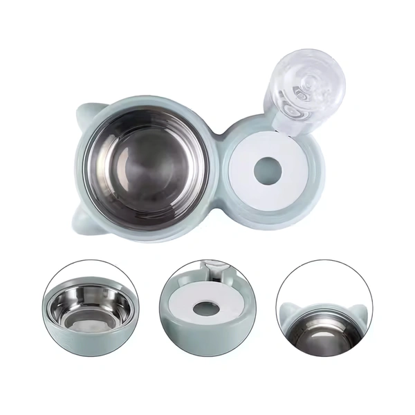 2 in 1 Bowl Water and Food Cat Feeder