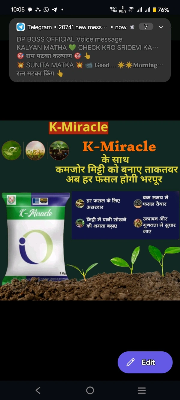 K-Miracle (Fulvic Acid+Organic Carbon+Seaweed+Humic Acid+Amino Acid)1 Kg - 1 Kg