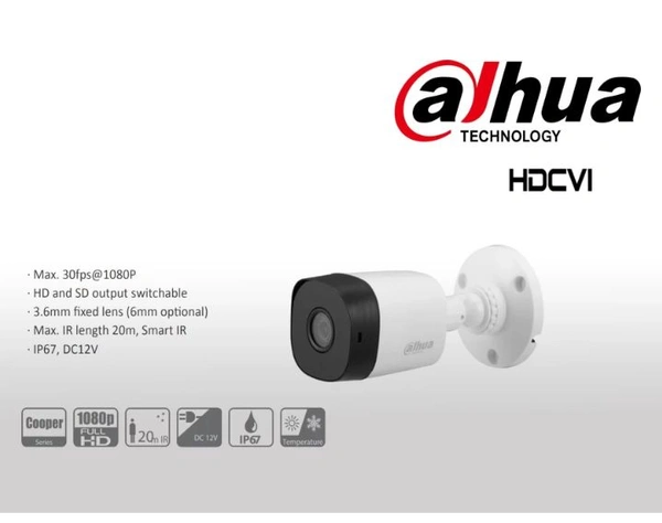 DAHUA 2MP 20 MTRS BULLET CAMERA  - White