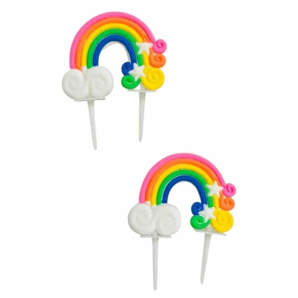 The Baking Curv Rainbow Cake Topper – Mixed Design Decorative Topper for Birthdays & Celebrations