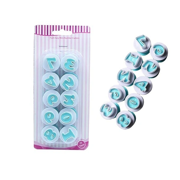 0-9 Numbers Cake Mold, Fondant Cookies Plunger Cutter Molds, DIY Chocolate Sugarcraft Stamp Impress, Numbers Cookie Cutters