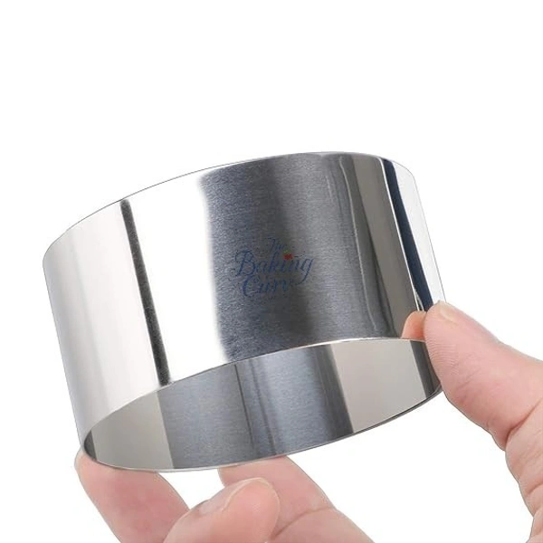 The Baking Curv Stainless Steel 3x2 -Inch Cake Ring – Ideal for Cheesecakes & Desserts