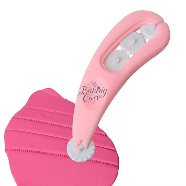 The Baking Curv 3pcs Fondant Cutter & Embosser,4 Interchangeable Wheels