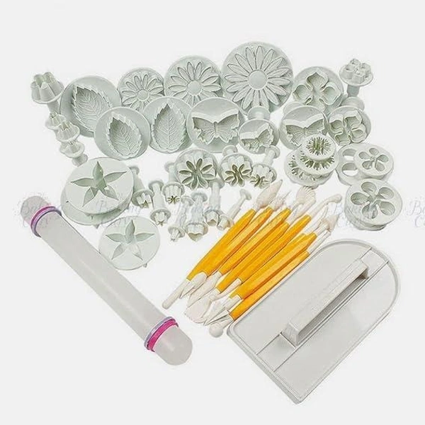 The Baking Curv 46 Pcs Fondant Cookie Sugar Craft Decorating Plunger Flowers Modelling DIY Cutters Moulds