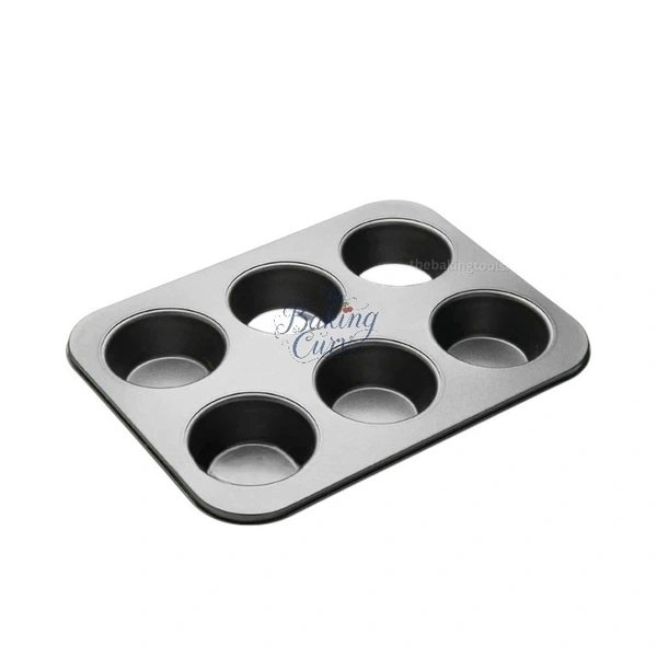The Baking Curv 6 Cavity Muffin Cupcake Tray Mould – Non-Stick Baking Pan