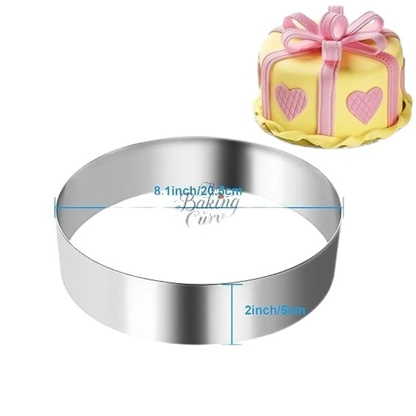 The Baking Curv 8x2 Inch Round Cake Ring – Stainless Steel Cheesecake and Dessert Mold