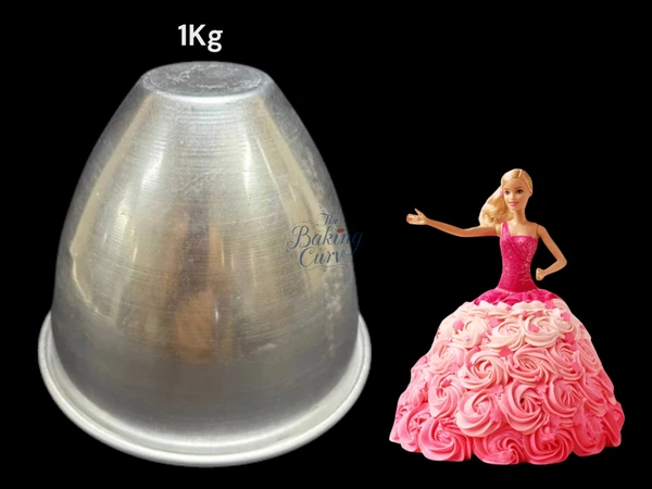 The Baking Curv Aluminium Doll Cake Tin Mould – 1 kg Capacity for Themed & Princess Cakes