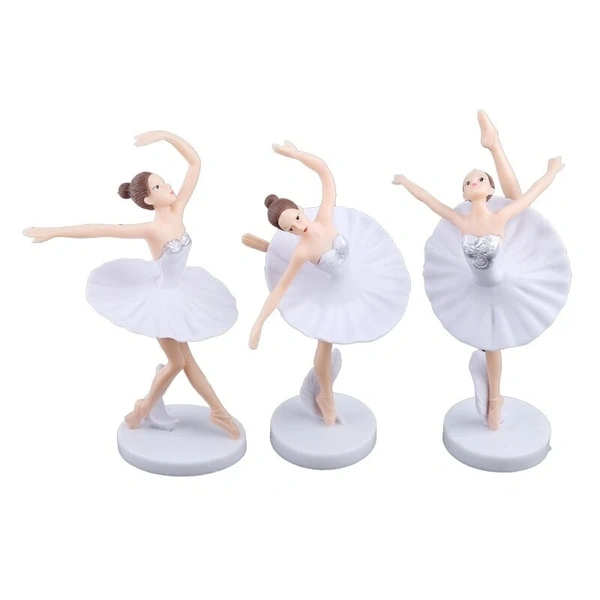 The Baking Curv White Ballerina Cake Topper – Ballet Dancer Theme Decoration for Girls’ Birthday Cakes
