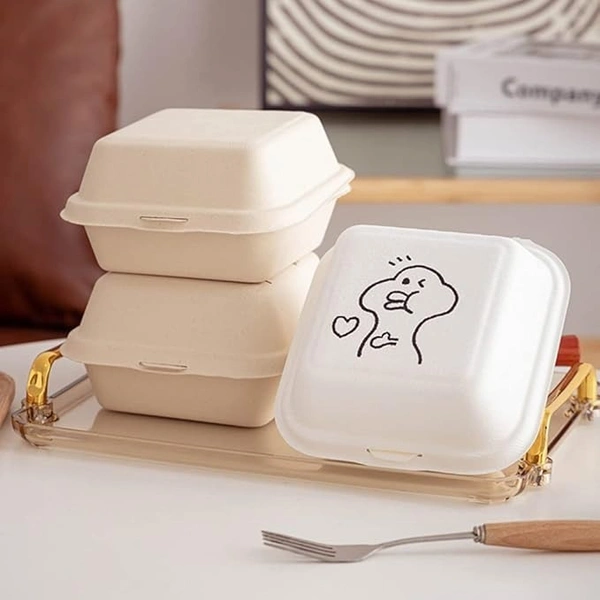 The Baking Curv Burger Box Bento Box 100% Eco Friendly Take Away Container with Smart Lock Lid