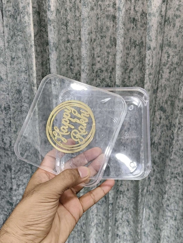 The Baking Curv Big Size Square Acrylic tub for Pudding and Tiramisue (Pack of 10)