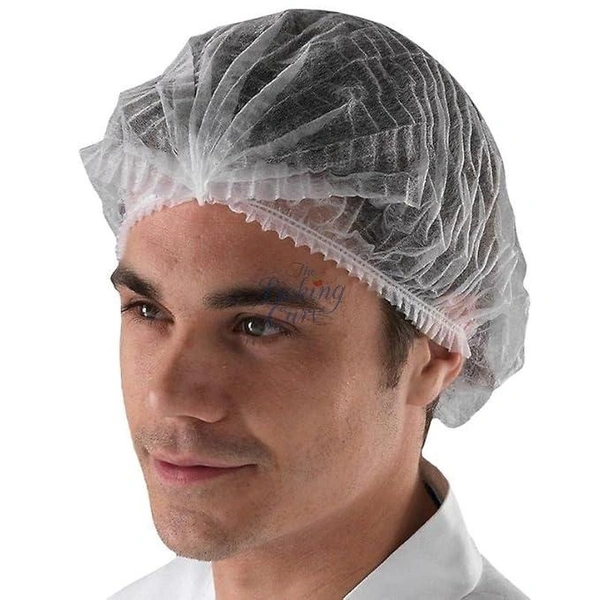The Baking Curv Bouffant Cap ,Stretchable White Caps, Chef Cap for Kitchen