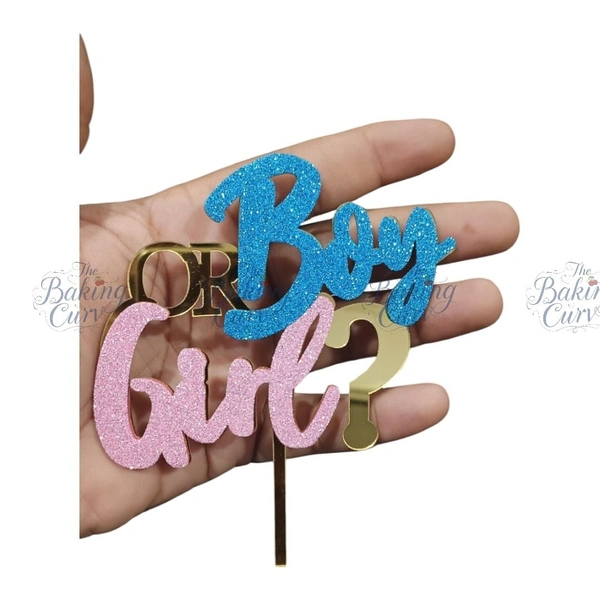 The Baking Curv Boy or Girl Topper | Baby Shower Topper