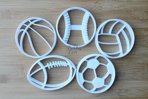 Fondant Cutter Balls Sports Theme 5 in 1 Cookie Cutter