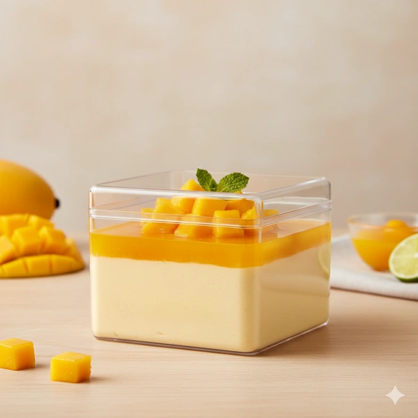 THE BAKING CURV ACRYLIC SQUARE TUB N45 | MOOUSE | PUDDING | Parfait